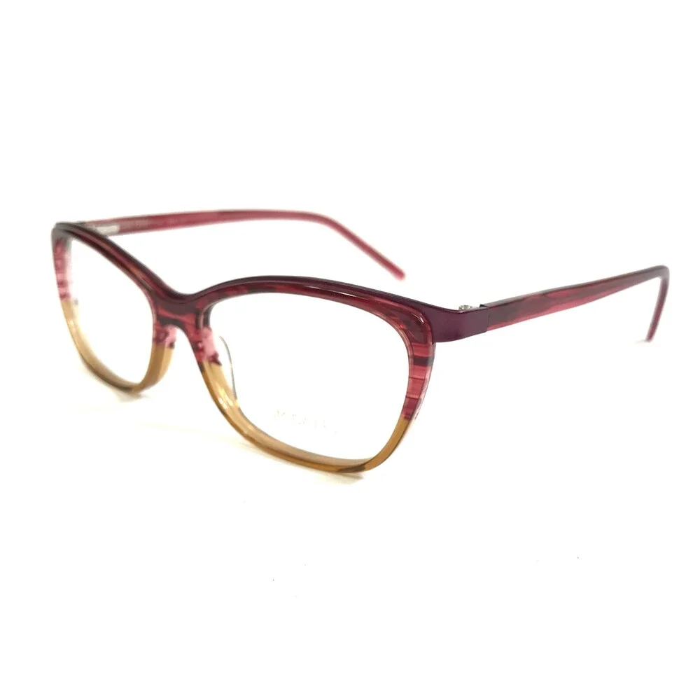 Tom Davies Eyeglasses Frame TD597 Col. 1644 Brown Red Horn Cat Eye 55-15-140